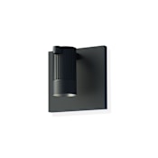 Sonneman Suspenders Standard Single LED Wall Sconce with Bar-Mounted Single Cylinder Luminaire and Snoot Flood Lens Satin Black