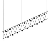Sonneman Suspenders 17 Light 170" Wide LED Linear Chandelier Satin Black