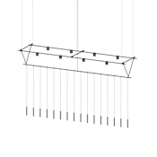Sonneman Suspenders 16 Light 170" Wide LED Suspension Multi Light Pendant Satin Black