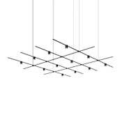 Sonneman Suspenders 12 Light 97" Wide LED Linear Chandelier Satin Black