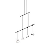 Sonneman Suspenders 4 Light 37" Wide LED Linear Chandelier Satin Black