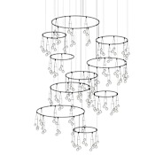 Sonneman Suspenders 177 Light 76" Wide LED Chandelier Satin Black