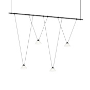 Sonneman Suspenders 48" Wide LED Linear Chandelier Satin Black / Clear