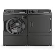 Speed Queen 27 Inch Wide 3.5 Cu. Ft. Front Load Washer with PetPlus Cycle and 27 Inch Wide 7 Cu. Ft. Electric Dryer Laundry Pair Matte Black