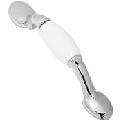 Stanley Home Designs Porcelain Accent 3 Inch Center to Center Handle Cabinet Pull Chrome