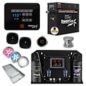 SteamSpa Black Series WiFi and Bluetooth 6KW Quickstart Steam Bath Generator Package with Dual Aroma Pump Brushed Nickel