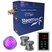SteamSpa Indulgence 10.5 KW QuickStart Steam Bath Generator Package Brushed Nickel