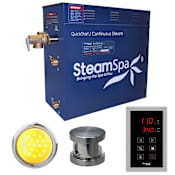 SteamSpa Indulgence 6 KW QuickStart Steam Bath Generator Package Brushed Nickel