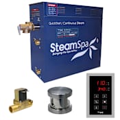 SteamSpa Oasis 6 KW QuickStart Steam Bath Generator Package with Built-in Auto Drain Brushed Nickel