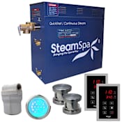 SteamSpa Royal 10.5 KW QuickStart Steam Bath Generator Package Brushed Nickel
