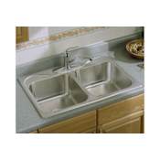 Sterling Southhaven Double-Basin Kitchen Sink, 33" x 22" x 6-1/2" Stainless Steel