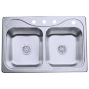 Sterling Southhaven 33" Double Basin Drop In Stainless Steel Kitchen Sink with SilentShield® Stainless Steel
