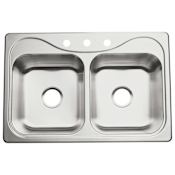Sterling Southhaven 33" Double Basin Drop In Stainless Steel Kitchen Sink with SilentShield&reg; Stainless Steel