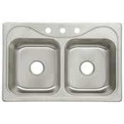 Sterling Southhaven 33" Double Basin Drop In Stainless Steel Kitchen Sink with SilentShield&reg; Stainless Steel