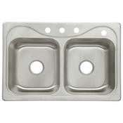 Sterling Southhaven 33" Double Basin Drop In Stainless Steel Kitchen Sink with SilentShield® Stainless Steel
