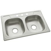 Sterling Middleton 33" Double Basin Drop In Stainless Steel Kitchen Sink with SilentShield&reg; Stainless Steel