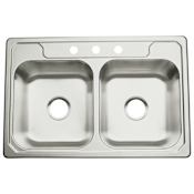 Sterling Middleton 33" Double Basin Drop In Stainless Steel Kitchen Sink with SilentShield&reg; Stainless Steel