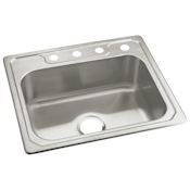 Sterling Middleton 25" Drop In Single Basin Stainless Steel Kitchen Sink with SilentShield® Stainless Steel
