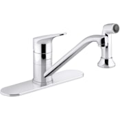 Sterling Valton 1.5 GPM Single Hole Kitchen Faucet - Includes Side Spray and Escutcheon Polished Chrome