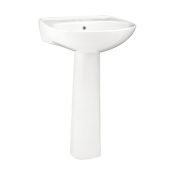 Sterling Sacramento 21-1/4" Pedestal Bathroom Sink With Three Holes Drilled And Overflow White