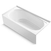 Sterling Performa 2 60" Three Wall Alcove Fiberglass Soaking Tub with Right Drain White