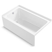 Sterling Forum 60" Three Wall Alcove Fiberglass Soaking Tub with Left Drain White