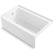 Sterling Forum 60" Three Wall Alcove Solid Surface Soaking Tub with Left Drain and Overflow White
