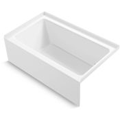 Sterling Forum 60" Three Wall Alcove Fiberglass Soaking Tub with Right Drain White
