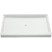 Sterling Ensemble 60" x 34" Vikrell Shower Pan with Single Threshold and 3-5/16" Center Drain - Less Drain Assembly White