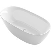 Sterling Unwind 67" Free Standing Acrylic Soaking Tub with Center Drain Non Slip White