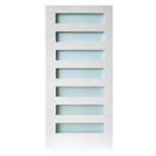 Stile Doors 32" x 80" Primed 7 Lite Satin Etched Glass (5-3/4") Solid Core Interior Slab Door Primed