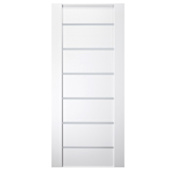 Stile Doors Satin Etched Glass 30 Inch by 80 Inch 6 Lite Narrow Interior Slab Passage Door Primed