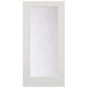 Stile Doors 30" x 80" Primed 1 Lite Satin Etched Glass Solid Core Interior Slab Door Primed