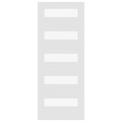 Stile Doors 28" x 80" Primed 5 Lite Satin Etched Glass (5-3/8) Solid Core Interior Slab Door Primed