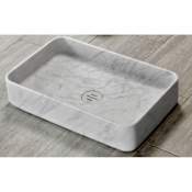 Stone Forest 25" Stone Bathroom Sink Honed Carrara Marble