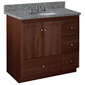 Strasser Simplicity 36" Single Free Standing Vanity Cabinet Only - Less Vanity Top Dark Alder