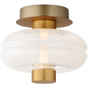 Studio M Gusto 10" Wide LED Semi-Flush Ceiling Fixture with Hand-Blown Glass Shade Gold / Fog