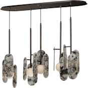Studio M Megalith 5 Light 48" Wide LED Linear Chandelier by Nina Magon Brushed Bronze