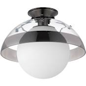 Studio M Domain 14" Wide LED Semi-Flush Ceiling Fixture by Mat Sanders Gunmetal