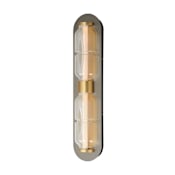 Studio M Gusto 6" Tall LED Wall Sconce with Hand-Blown Glass Shades Gold / Gunmetal / Fog