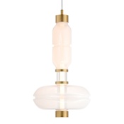 Studio M Gusto 22" Tall LED Abstract Pendant with Hand-Blown Glass Shades Gold
