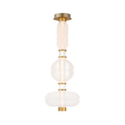 Studio M Gusto 12" Wide LED Semi-Flush Ceiling Fixture with Hand-Blown Glass Shades Gold