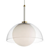 Studio M Chapeau 14" Wide LED Pendant by Mat Sanders Satin Brass