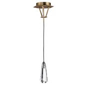 Studio M 10 Carat Single Light 2-3/4" Wide Integrated LED Mini Pendant with Jewel Cut Crystal Satin Nickel / Satin Brass