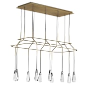 Studio M 10 Carat 10 Light 25-3/4" Wide Integrated LED Multi Light Pendant with Jewel Cut Crystals Satin Nickel / Satin Brass