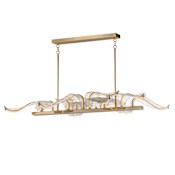 Studio M Lillet 61" Wide LED Crystal Abstract Chandelier with Beveled Crystal Shades Gold / Beveled Crystal