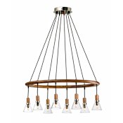 Studio M Scan 8 Light 14-3/4" Wide Multi Light Pendant with Walnut Accents Walnut
