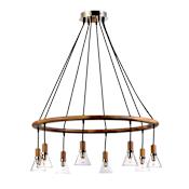Studio M Scan 8 Light 32-1/4" Wide Multi Light Pendant with Walnut Accents Walnut