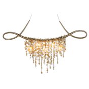 Studio M Cradle 5 Light 36" Wide Crystal Linear Pendant Golden Silver