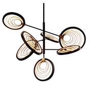 Studio M Lariat 7 Light 37" Wide LED Abstract Pendant Bronze Gilt / Gold Leaf